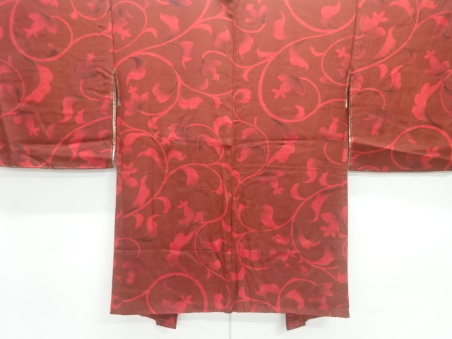 JAPANESE KIMONO / HAORI / SILK / FLORAL ARABESQUE